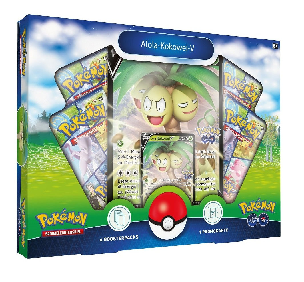 Pokémon GO Alola Kokowai V Kollektion | 4 Booster und Promo | Neu & OVP Deutsch
