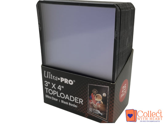Toploader 25x Ultra Clear Black Border Pokémon YuGiOh! Fußball Sammeln Ultra Pro